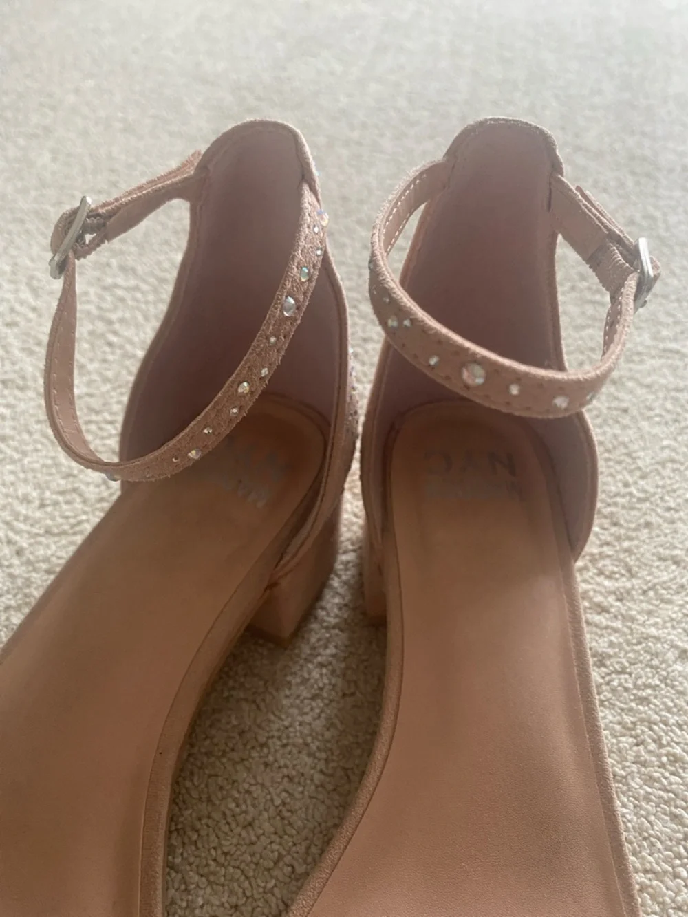 Teens Block Heel Sandals with Rhinestones